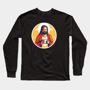 Christian Jesus Drinking Tea Long Sleeve T-Shirt